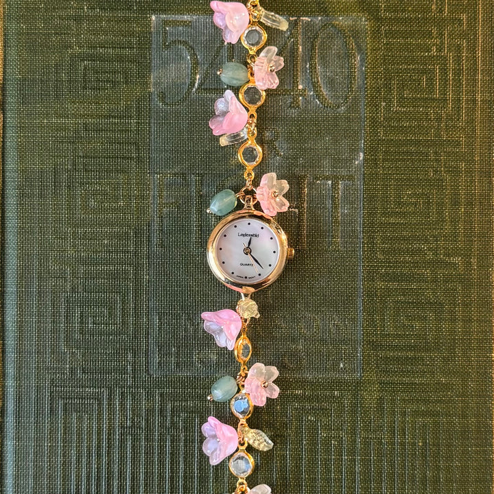 Handmade Gold Flower Charm Watch