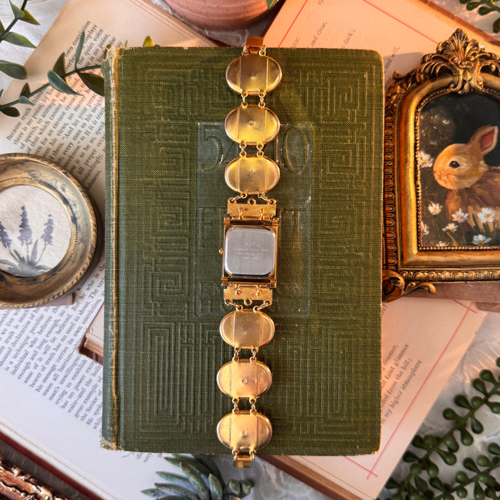 Repurposed Gold Floral Enamel Watch