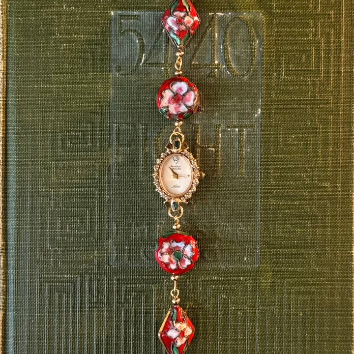 Repurposed Gold Cloisonné Watch