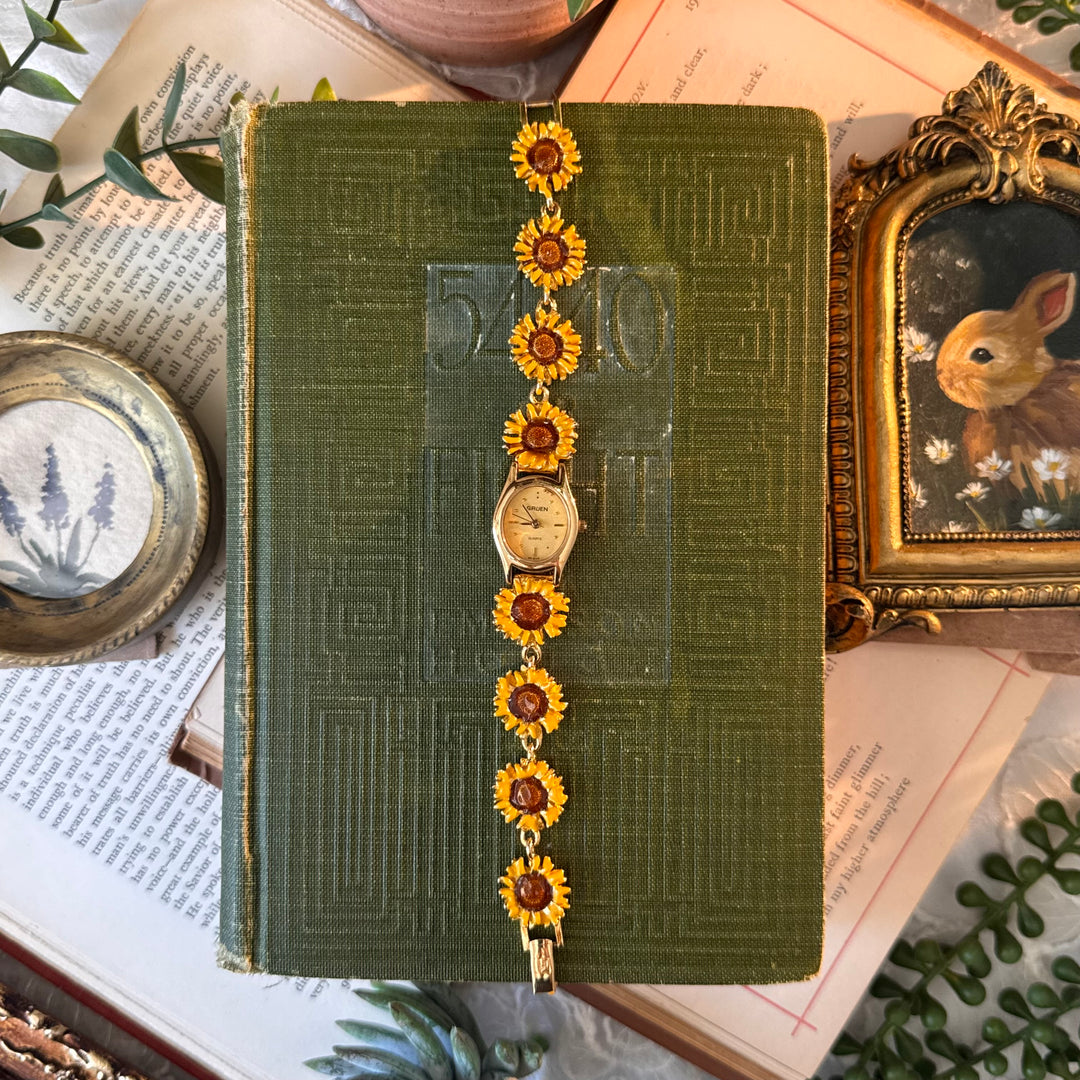 Gold Sunflower Watch