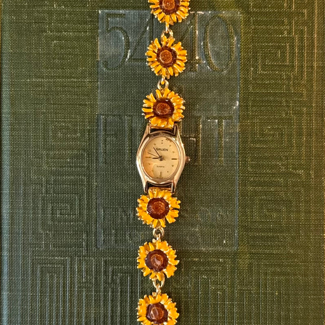 Gold Sunflower Watch