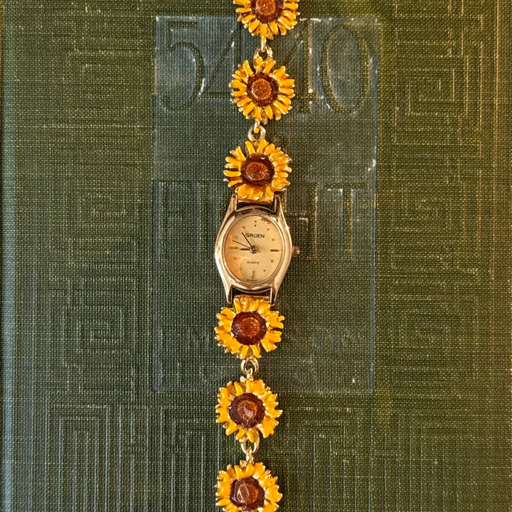 Gold Sunflower Watch