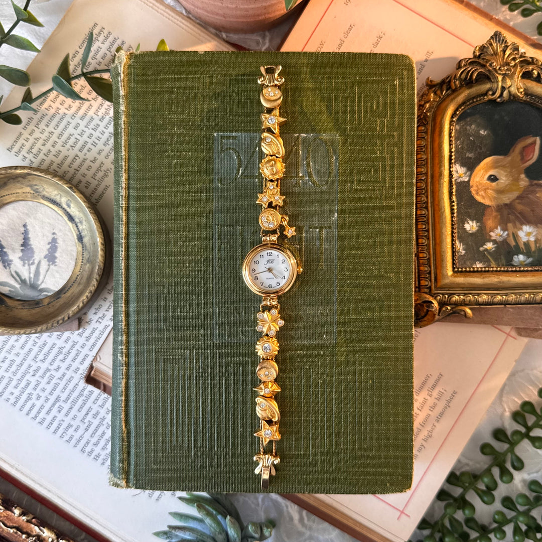 Repurposed Gold Constellation Charm Watch