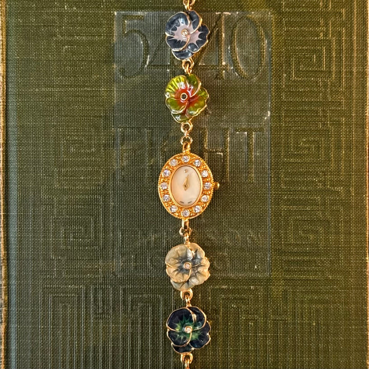 Repurposed Gold Pansy Watch