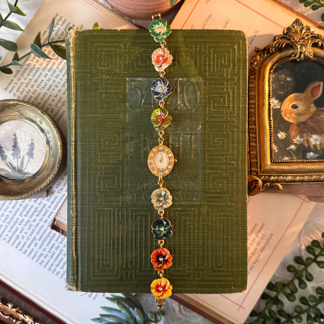 Repurposed Gold Pansy Watch