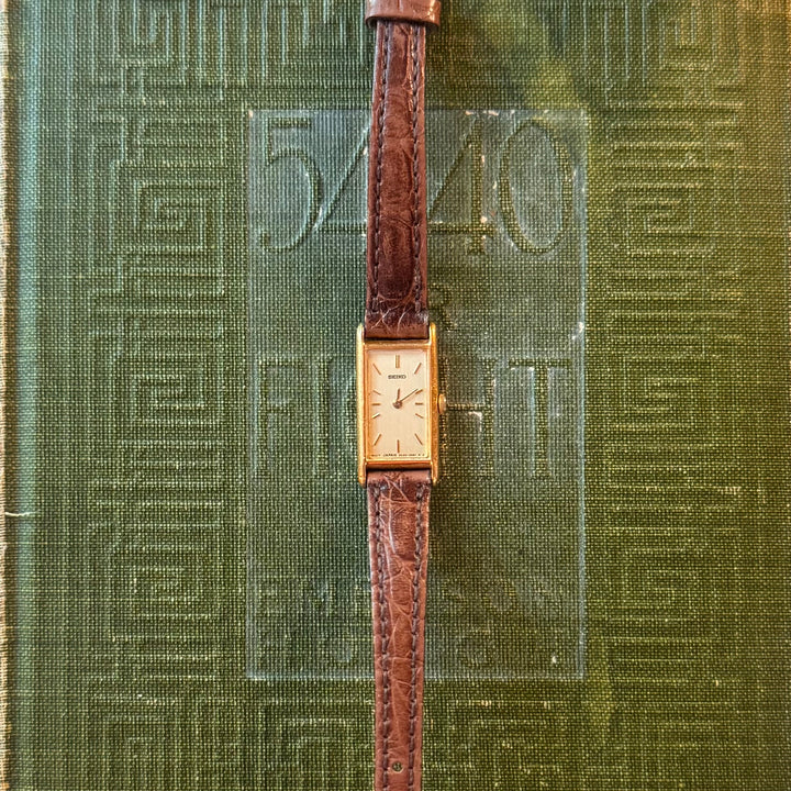 Gold Brown Leather Seiko Dainty Watch