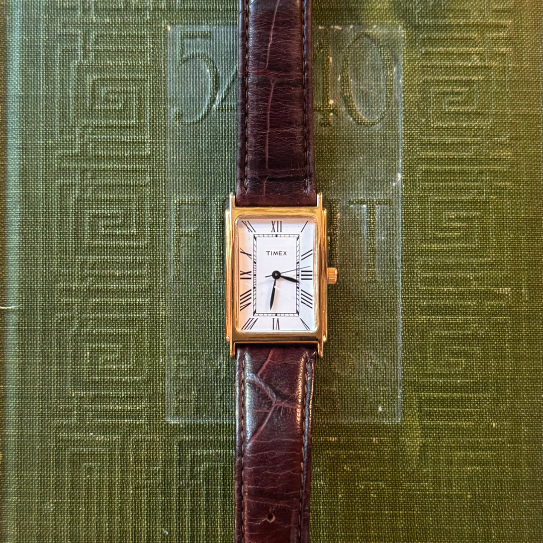 Gold Brown Leather Watch