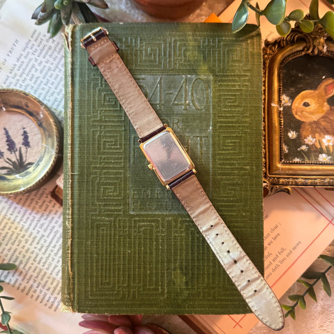 Gold Brown Leather Watch