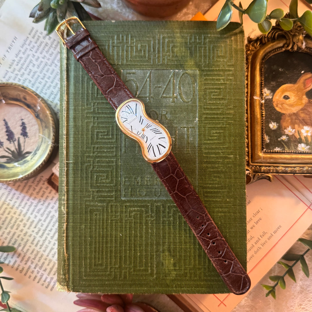 gold Salvador Dali Inspired Watch