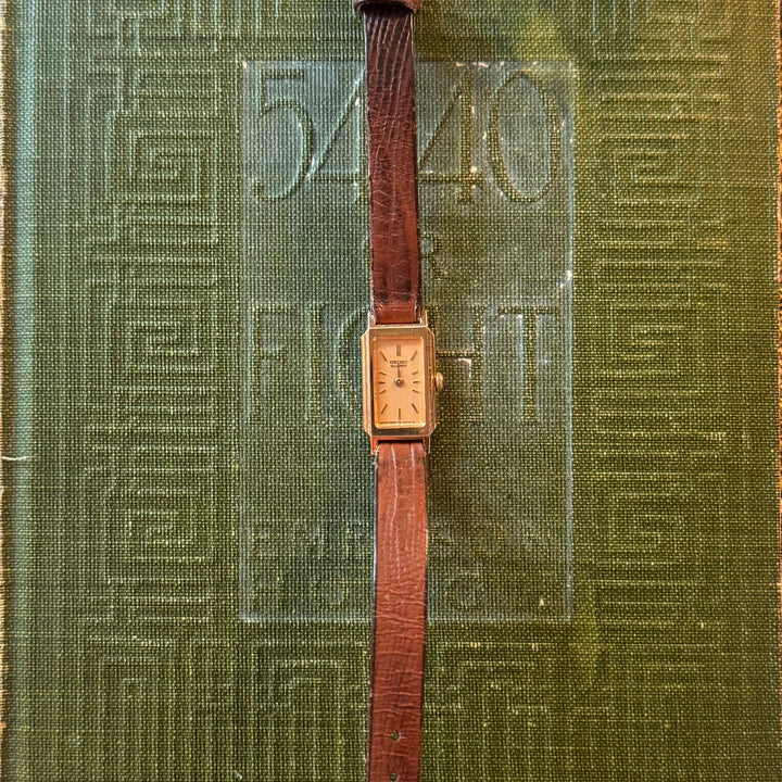 Gold Brown Leather Seiko Watch