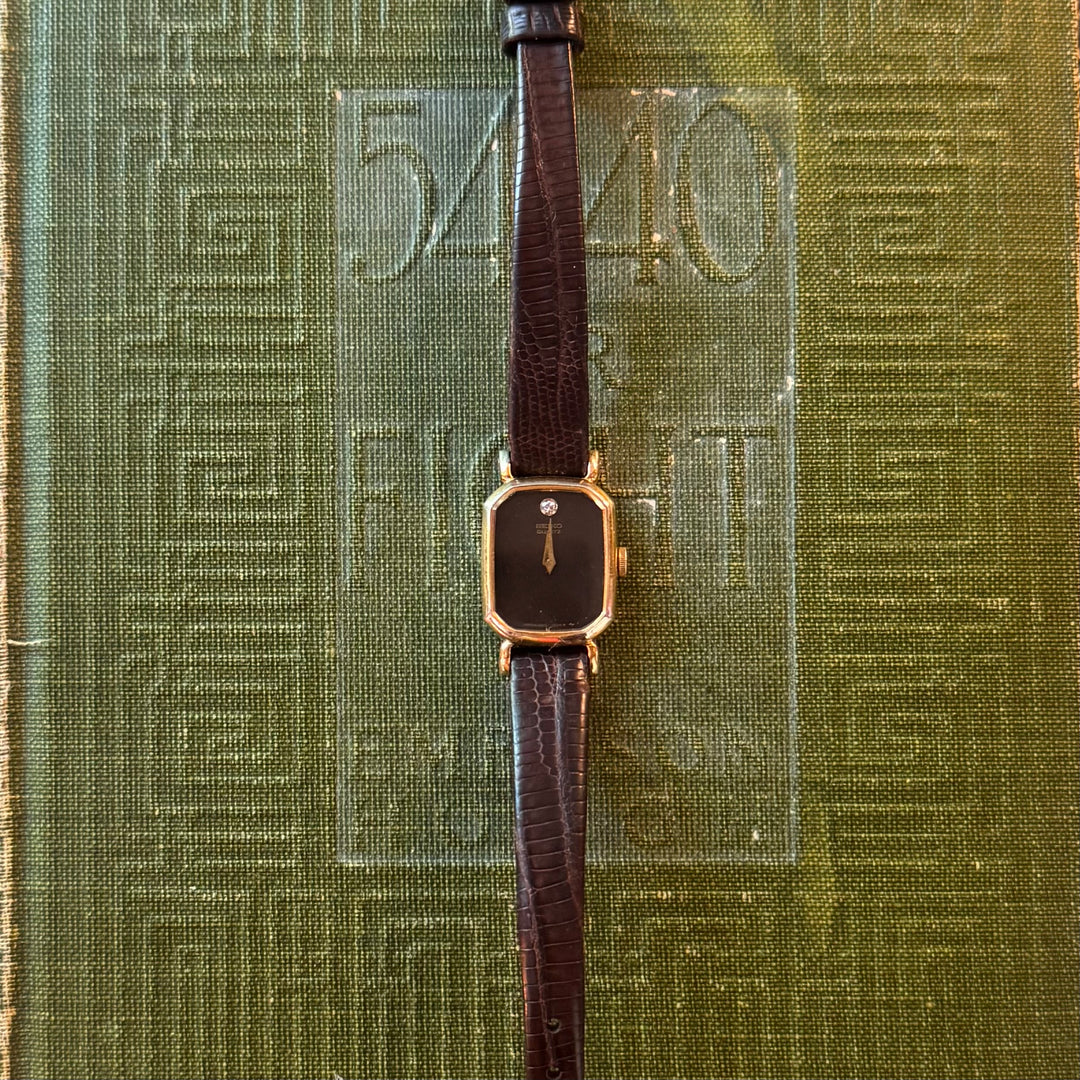 Gold Dark Brown Seiko Watch