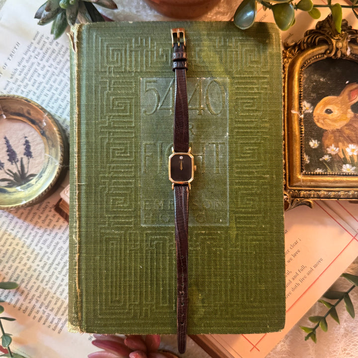 Gold Dark Brown Seiko Watch