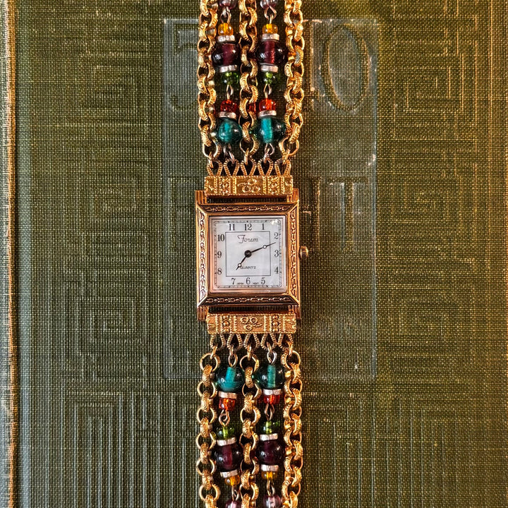 Gold Multicolored Watch