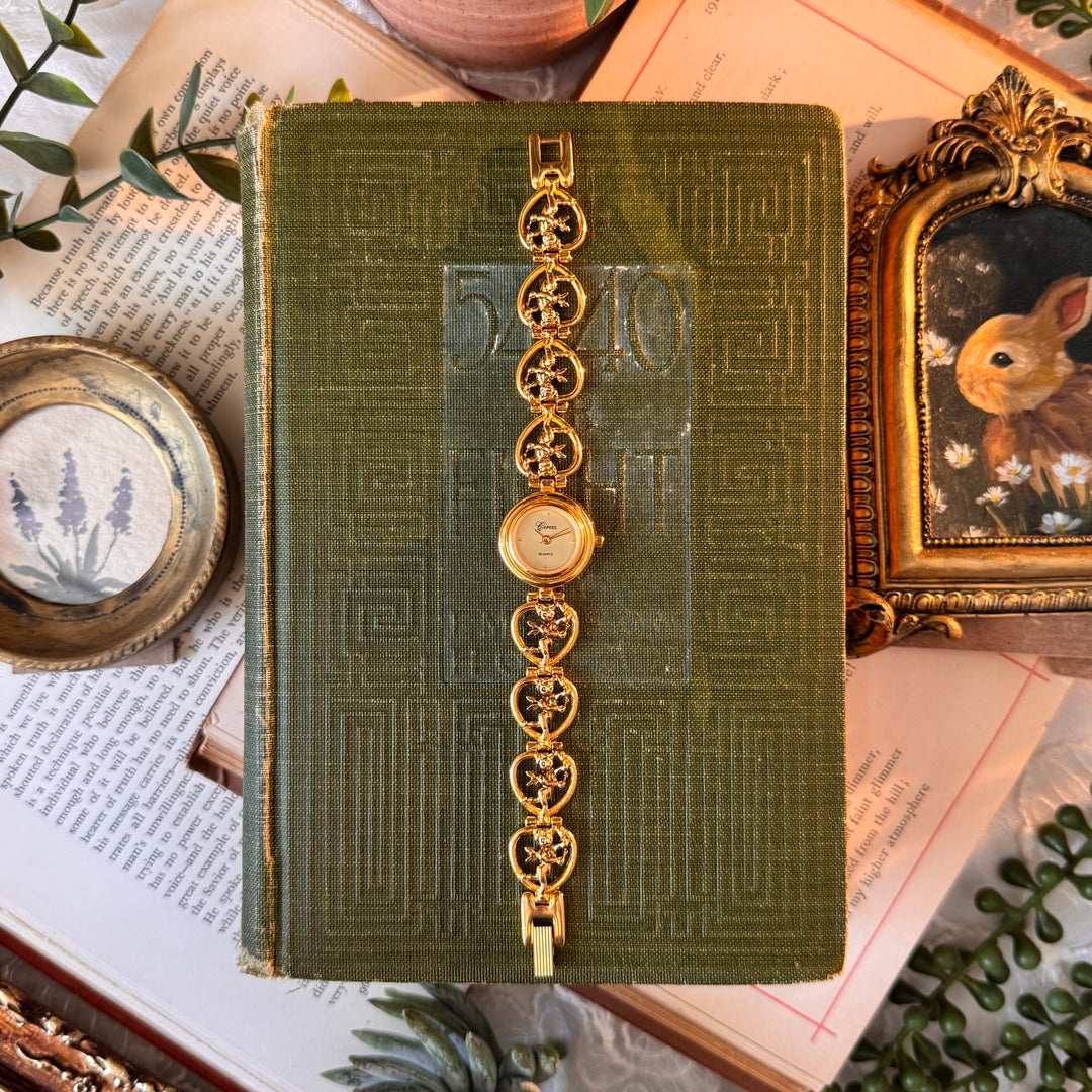 Gold Cherub Heart Watch