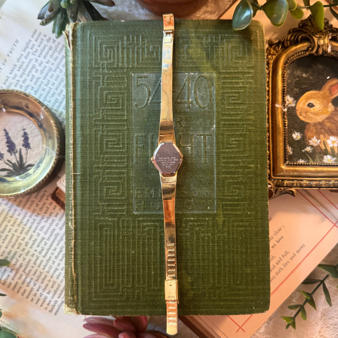 Gold Watch with Black Face