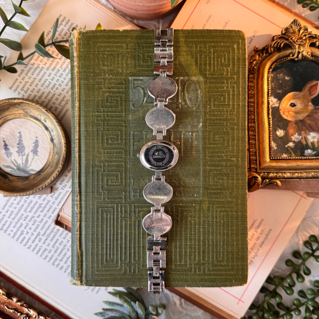 Silver Watch with Faux Stones