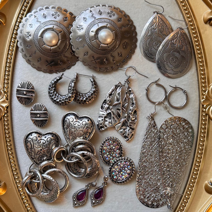 Silver Western Earrings