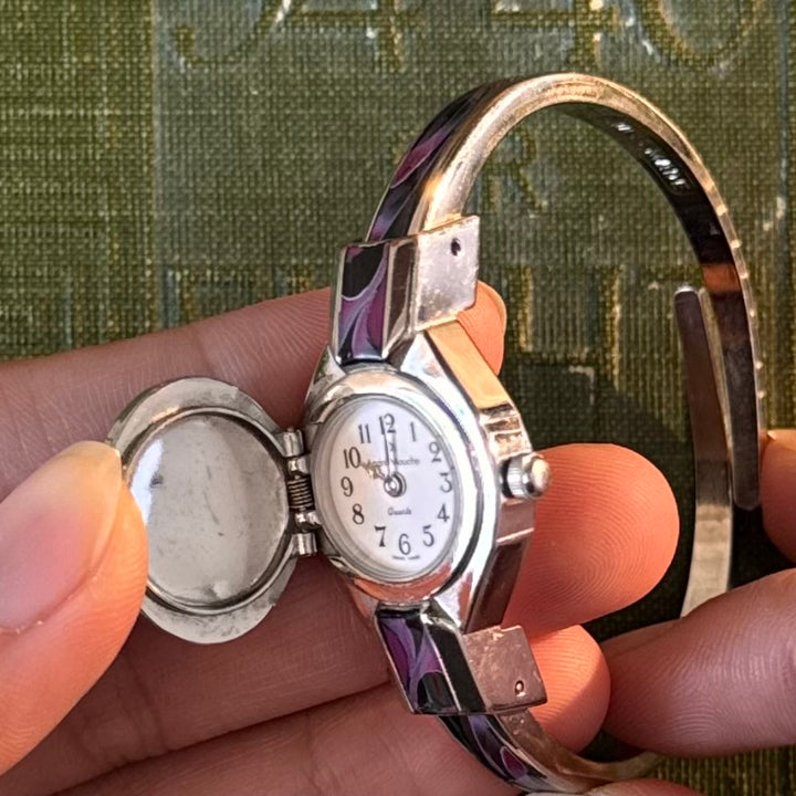 Silver Floral Peekaboo Watch