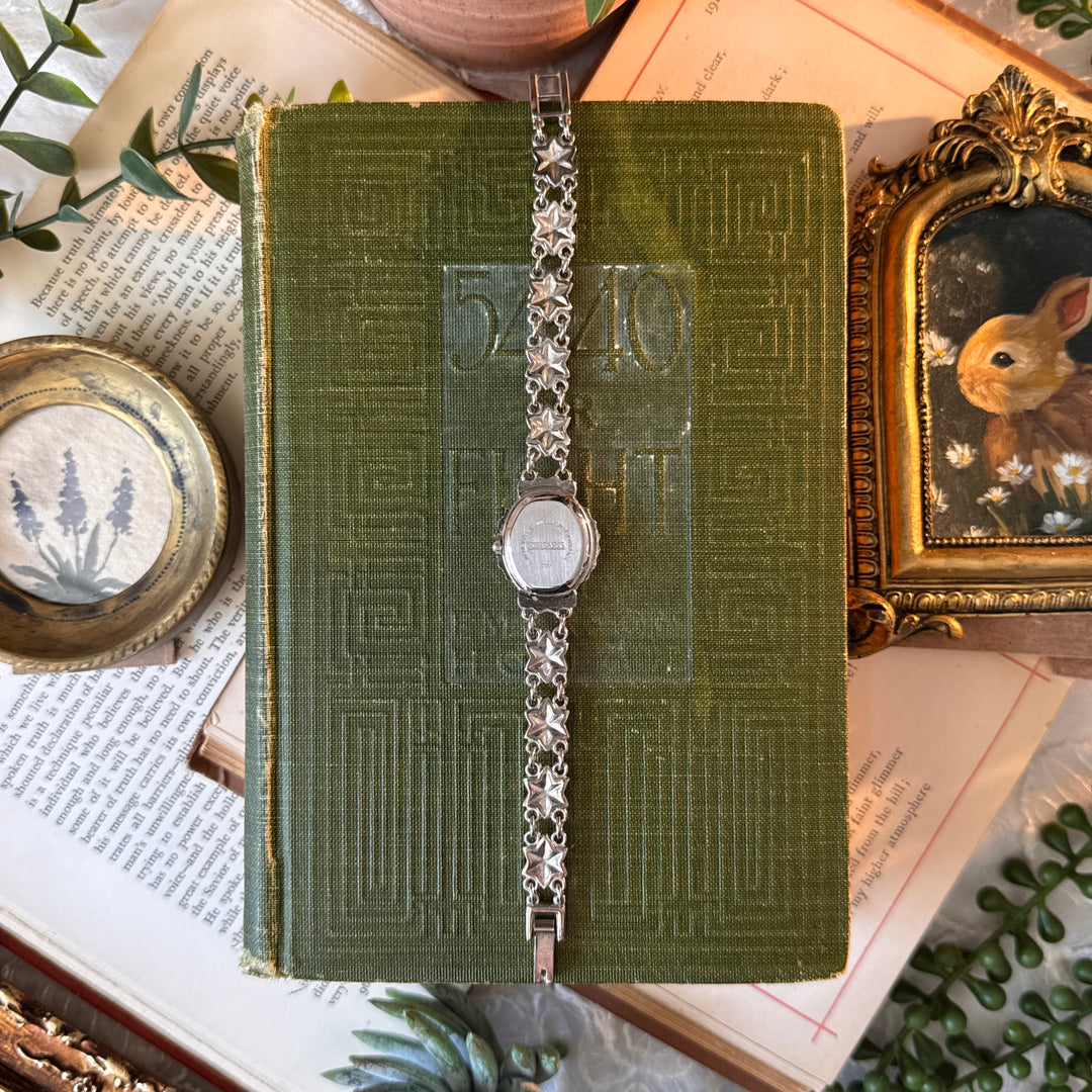 Silver Flower Rhinestone Watch