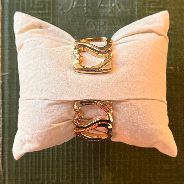 Gold Heart Cuff Watch