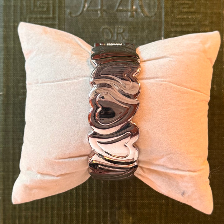 Silver Pink Heart Watch
