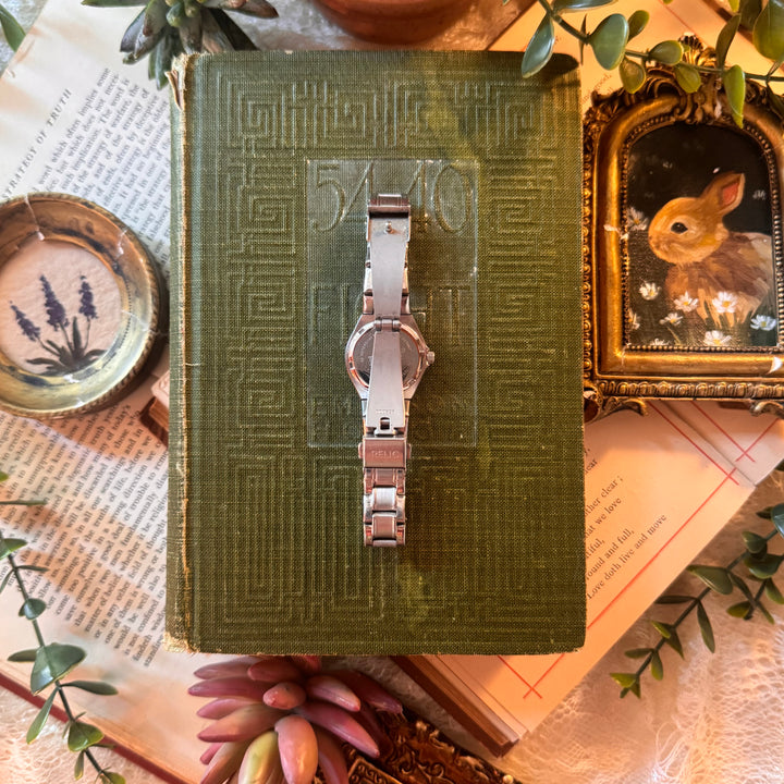Silver Watch with Blue Face