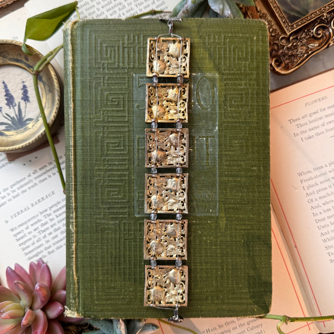 Gold Floral Enamel Bracelets