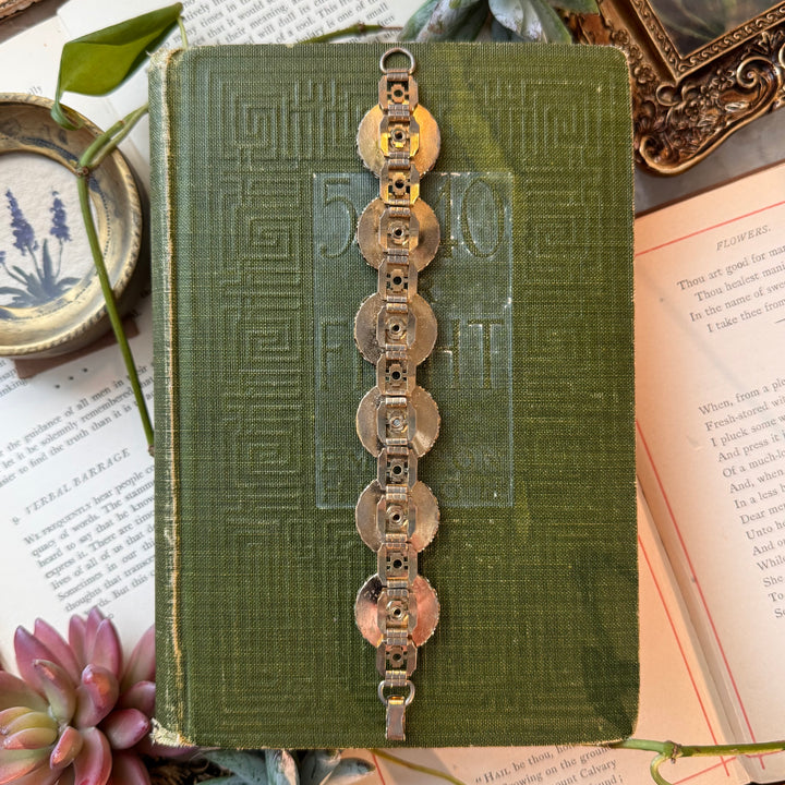 Gold Floral Enamel Bracelets