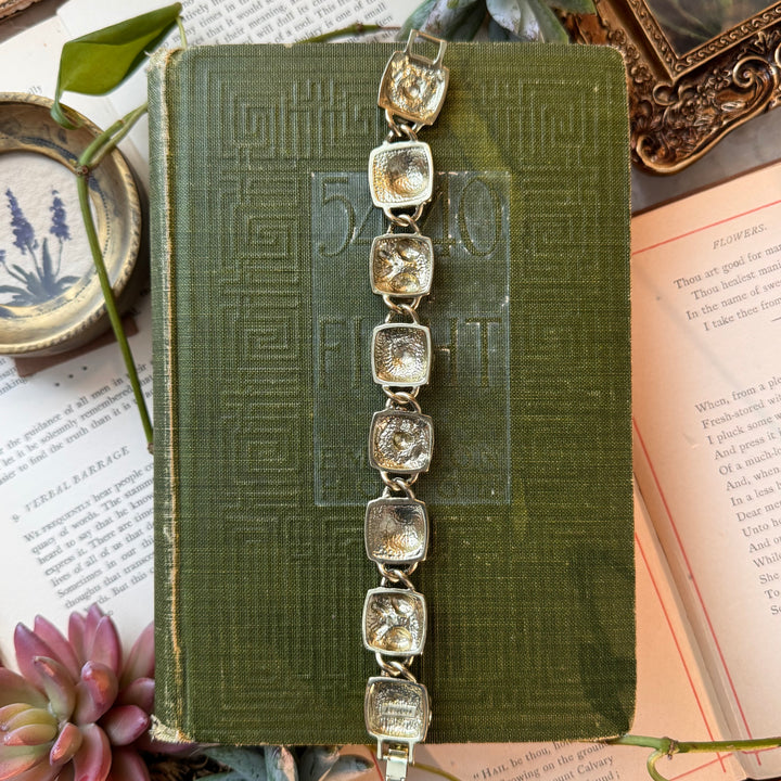 Gold Floral Enamel Bracelets