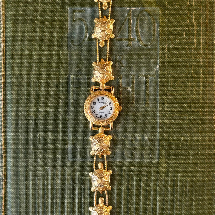 Gold Turtle Charm Watch