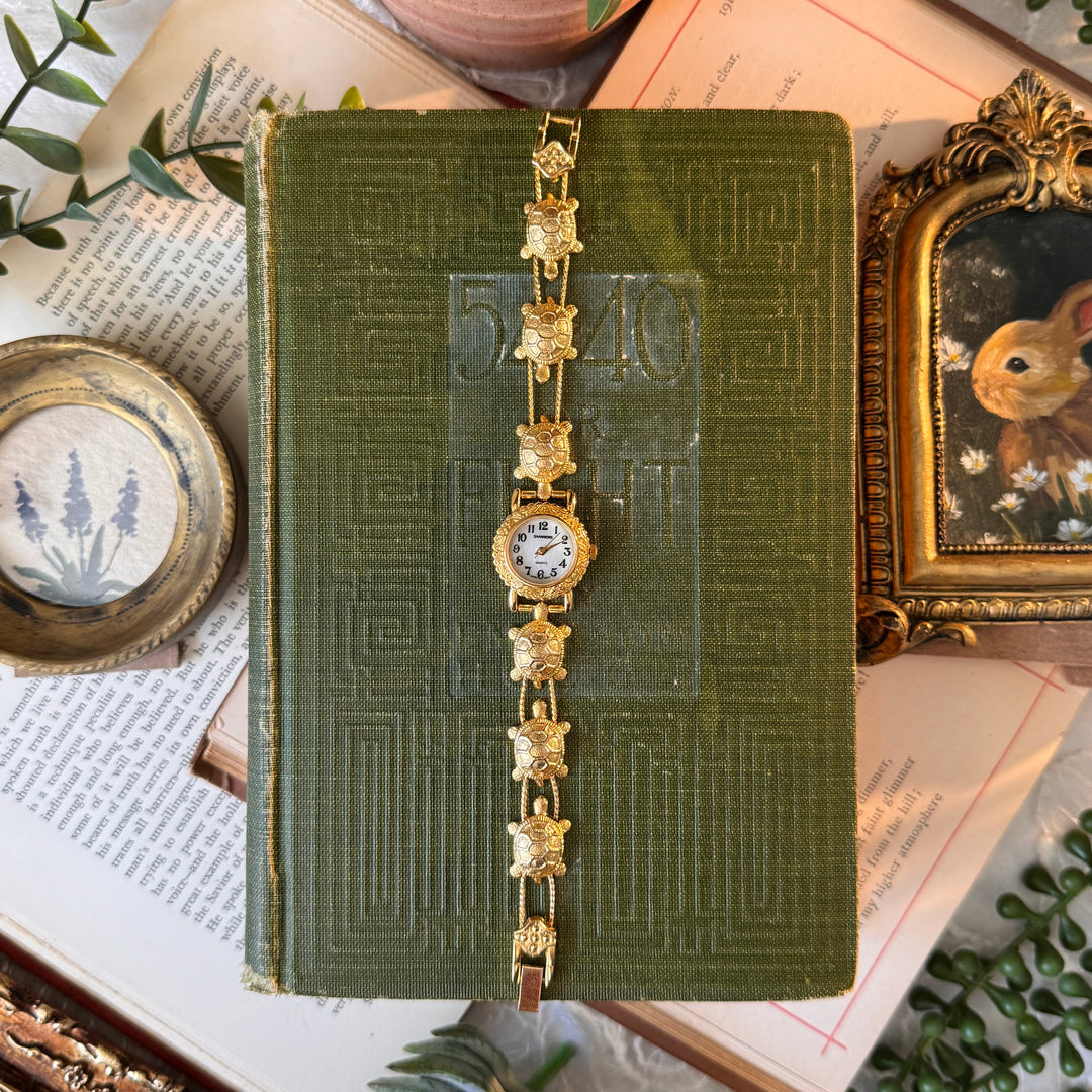 Gold Turtle Charm Watch