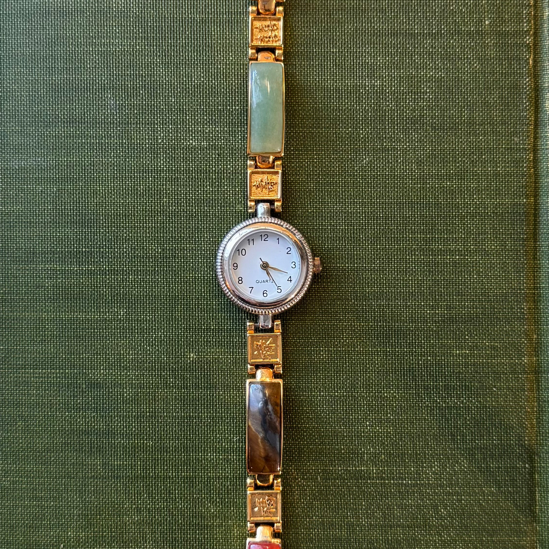 Gold Watch with Genuine Stones