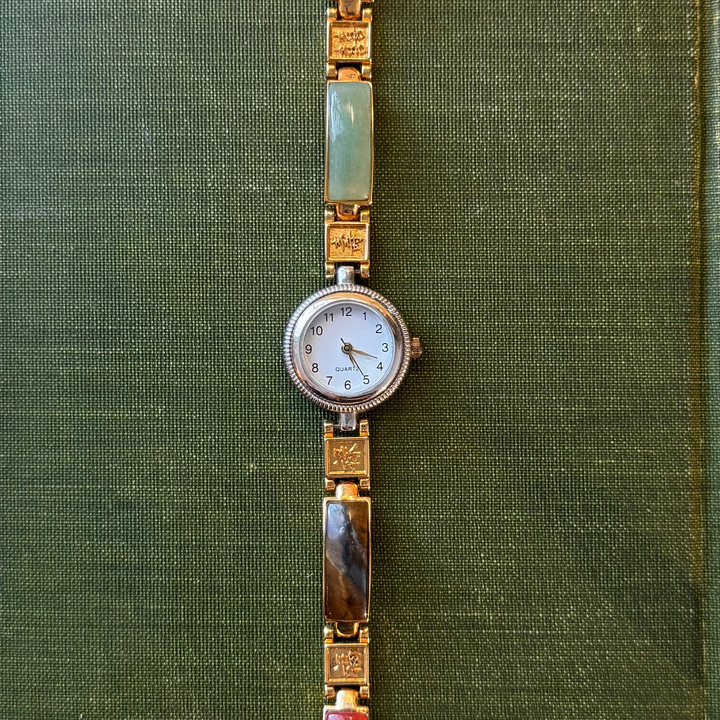 Gold Watch with Genuine Stones