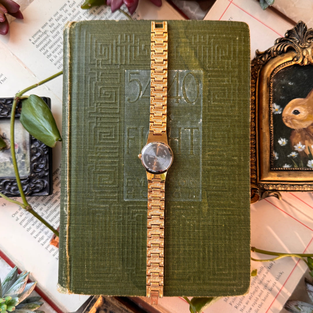 Gold Watch with Rhinestones