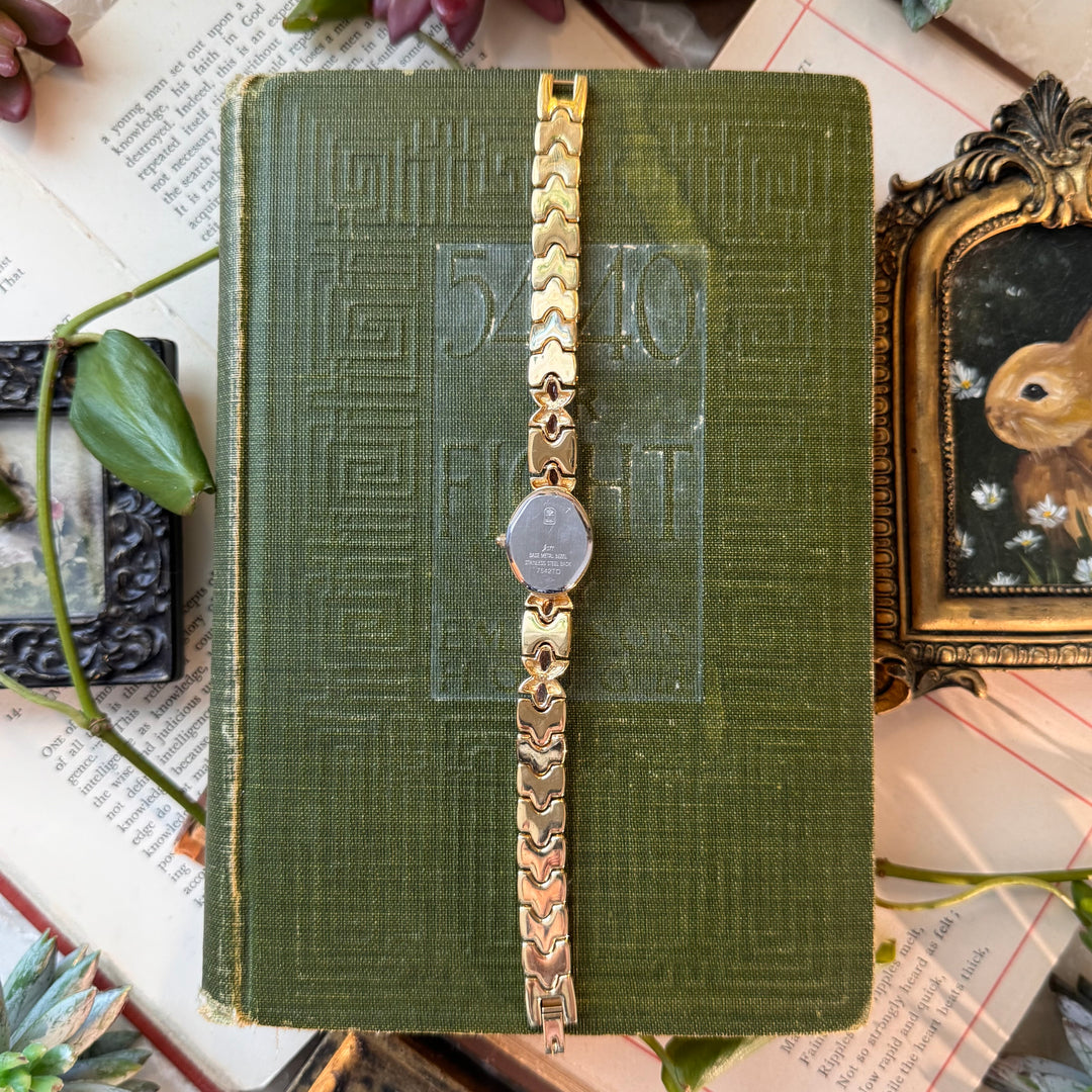 Gold Jules Jurgensen Watch with Pink Gemstones