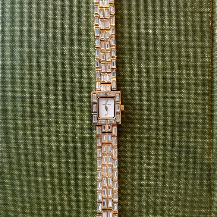 Gold Watch with Rhinestones