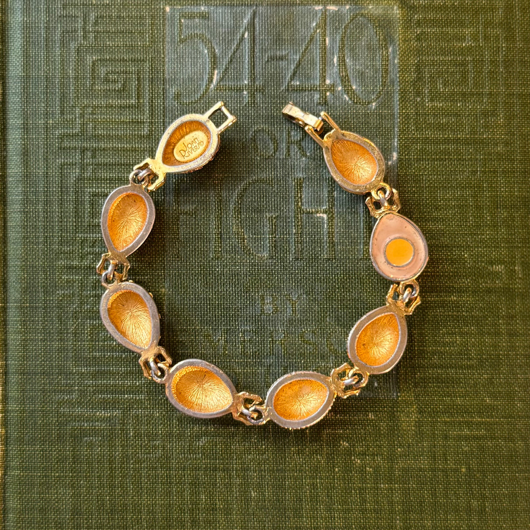 Gold Joan Rivers Enamel Faberge Eggs Bracelet