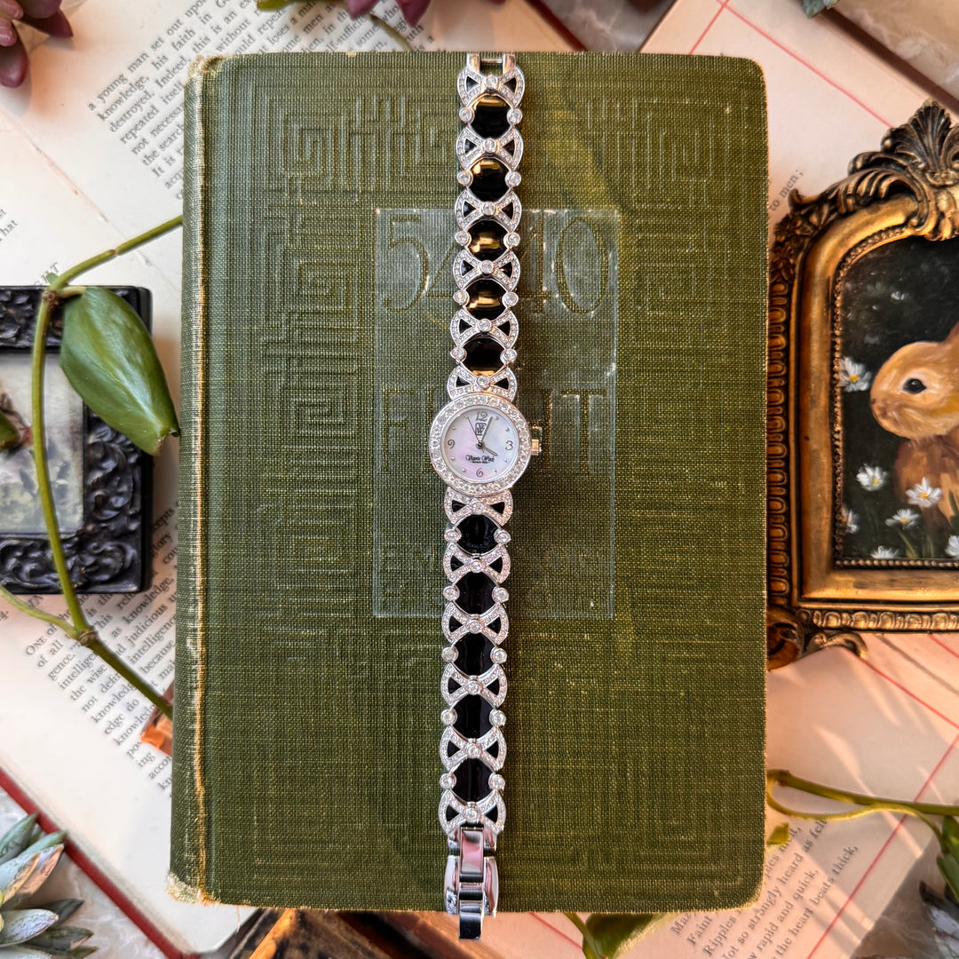 Silver Watch with Rhinestones