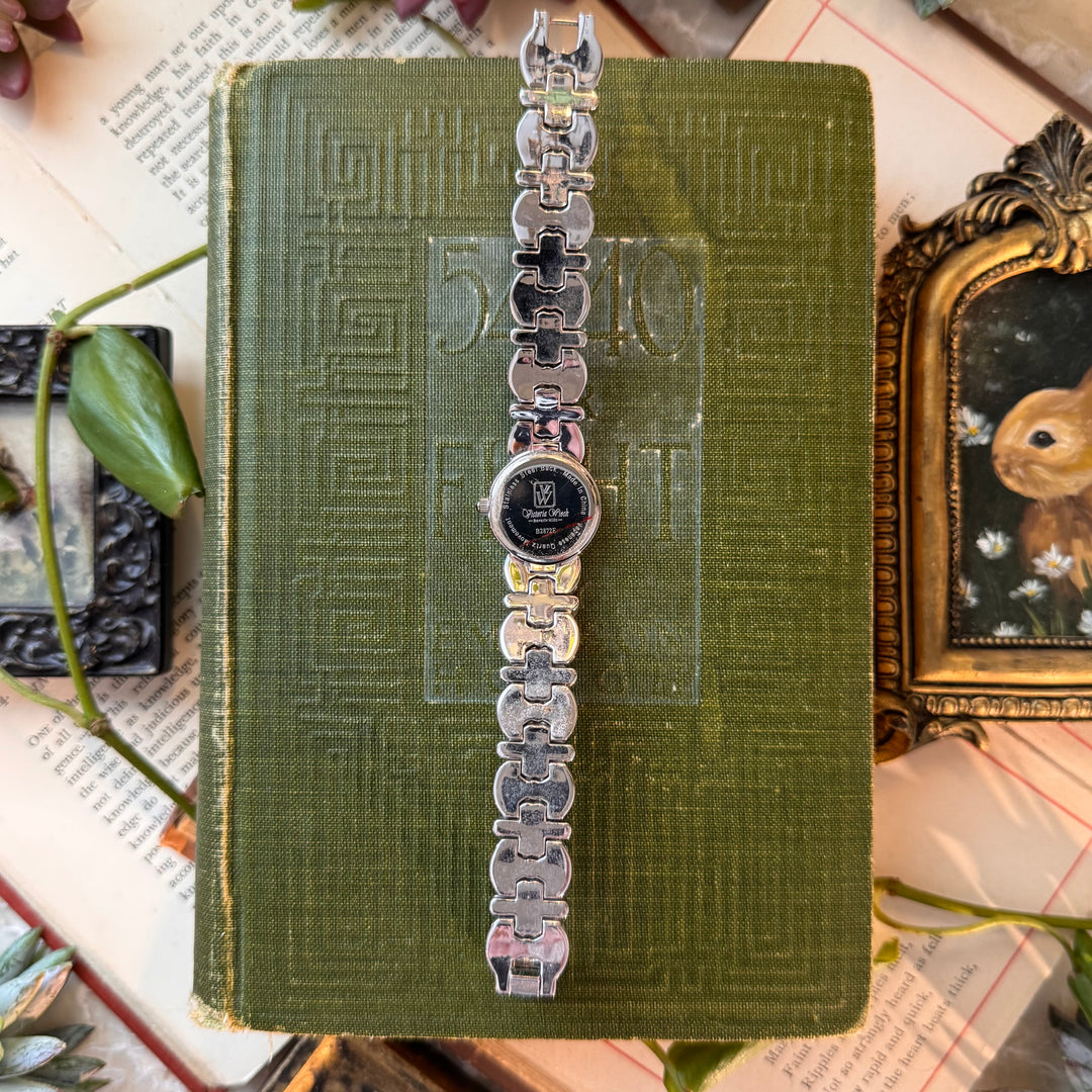 Silver Watch with Rhinestones