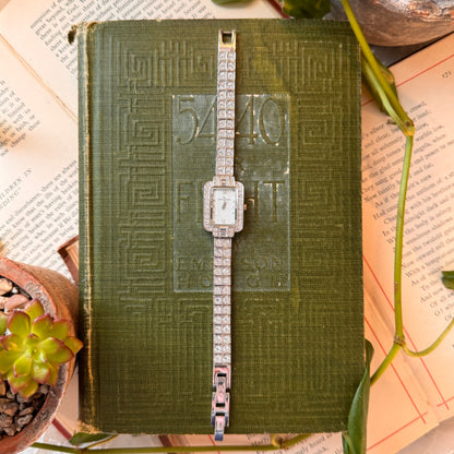 Silver Watch with Rhinestones