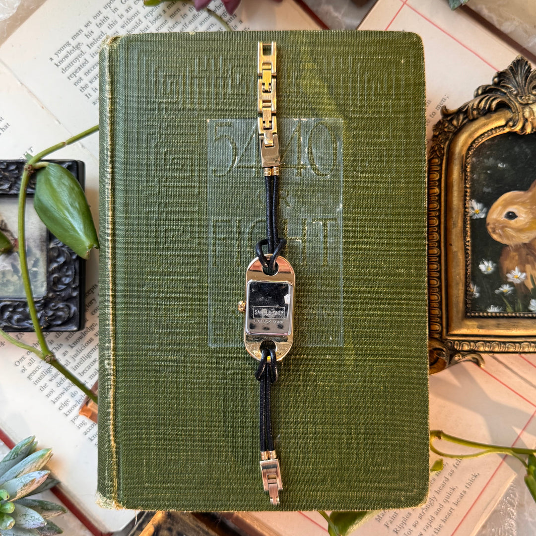 Gold Leather Heart Watch