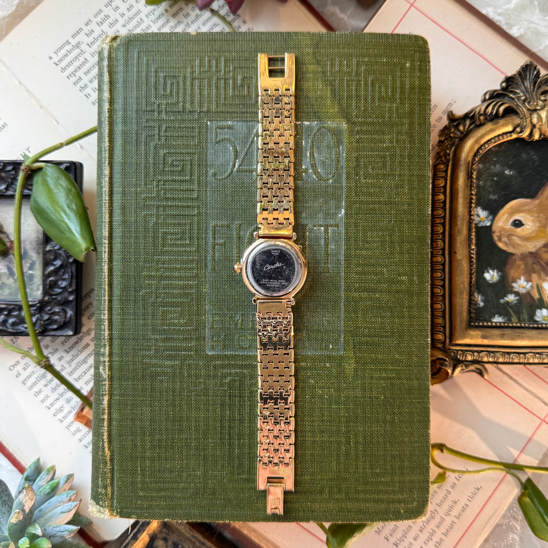Gold Watch with Rhinestones