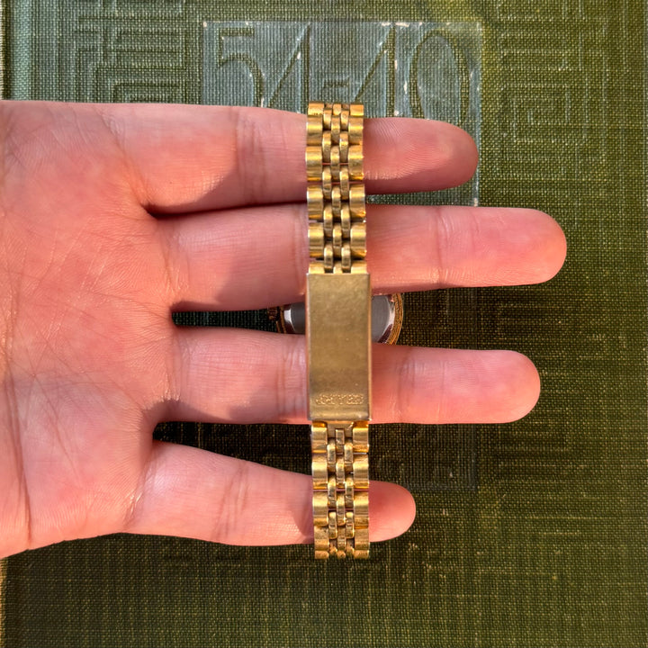 Gold Watch with Black Face
