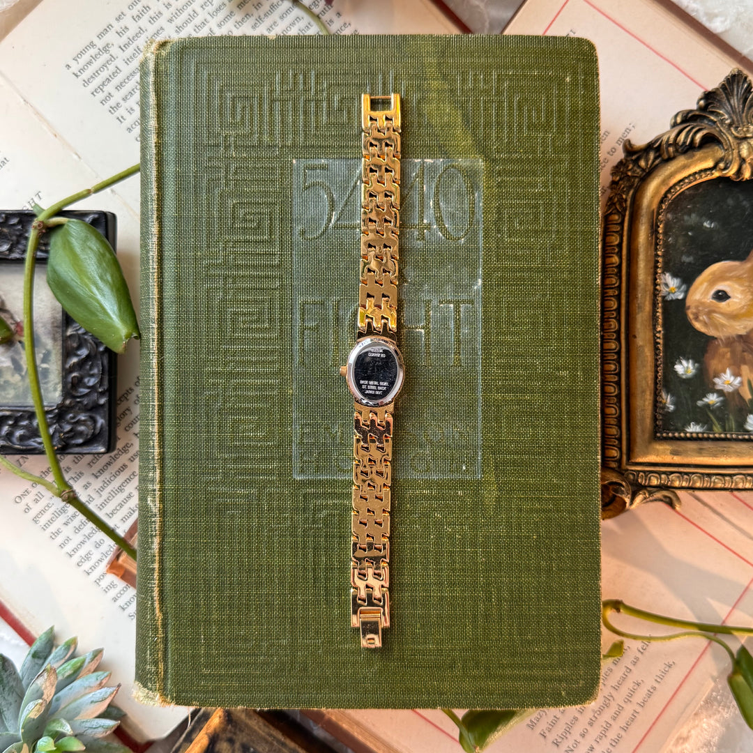 Two Tone Watch with Black Face