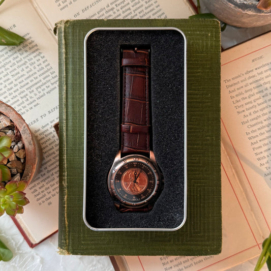 Bronze Coin Leather Watch