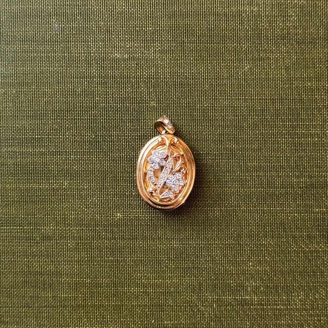 Gold Locket with Rhinestones