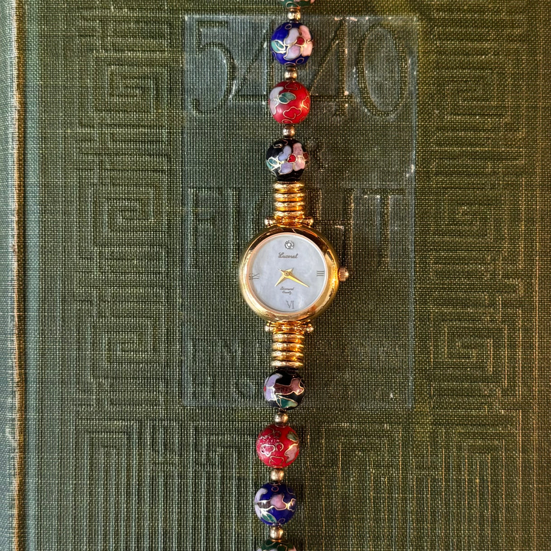 Gold Cloisonné Watch