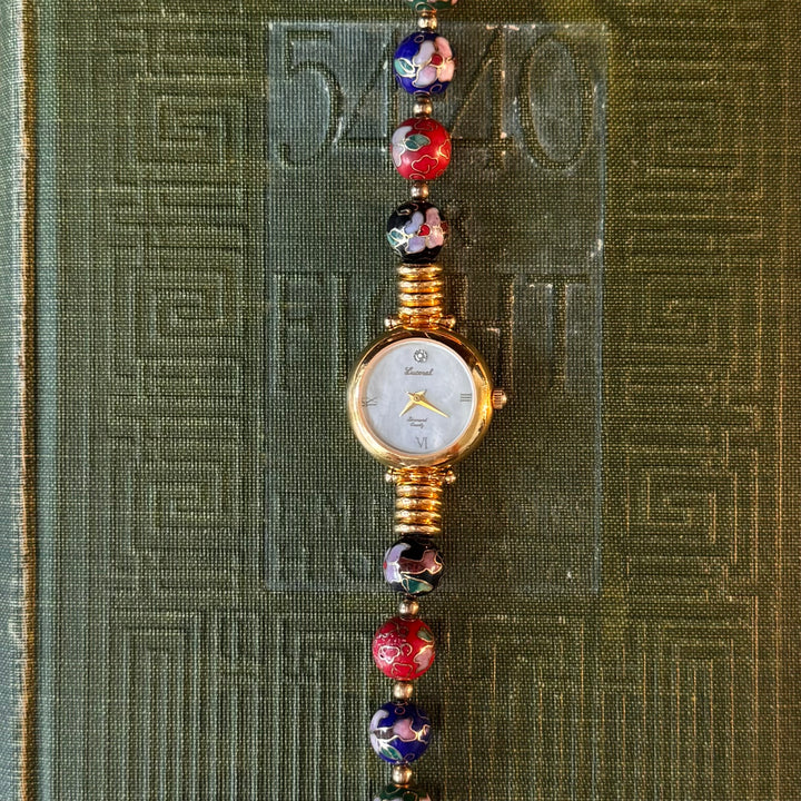 Gold Cloisonné Watch