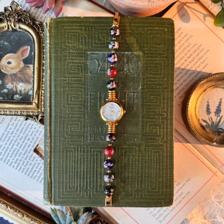 Gold Cloisonné Watch