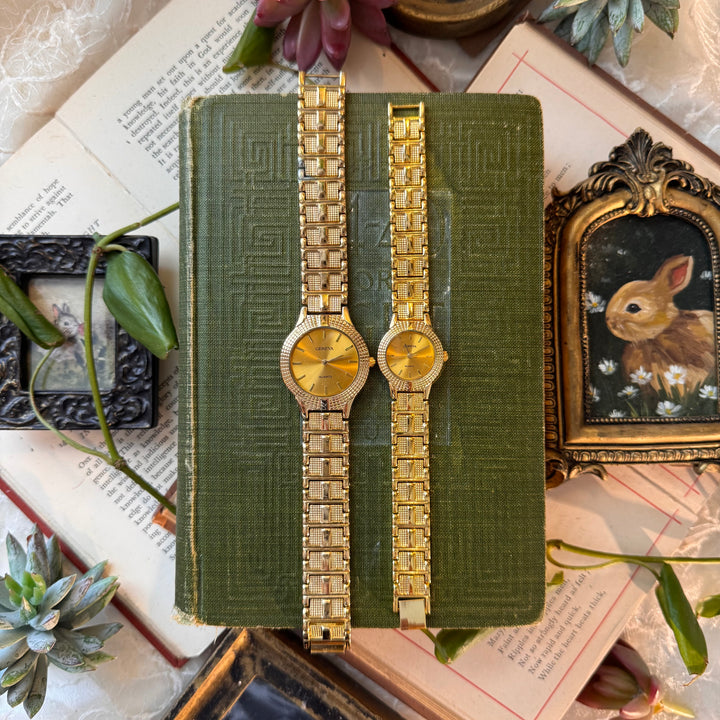 Gold Matching Men & Women Watches
